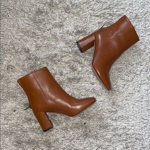 JCREW BROWN LEATHER BOOTIES